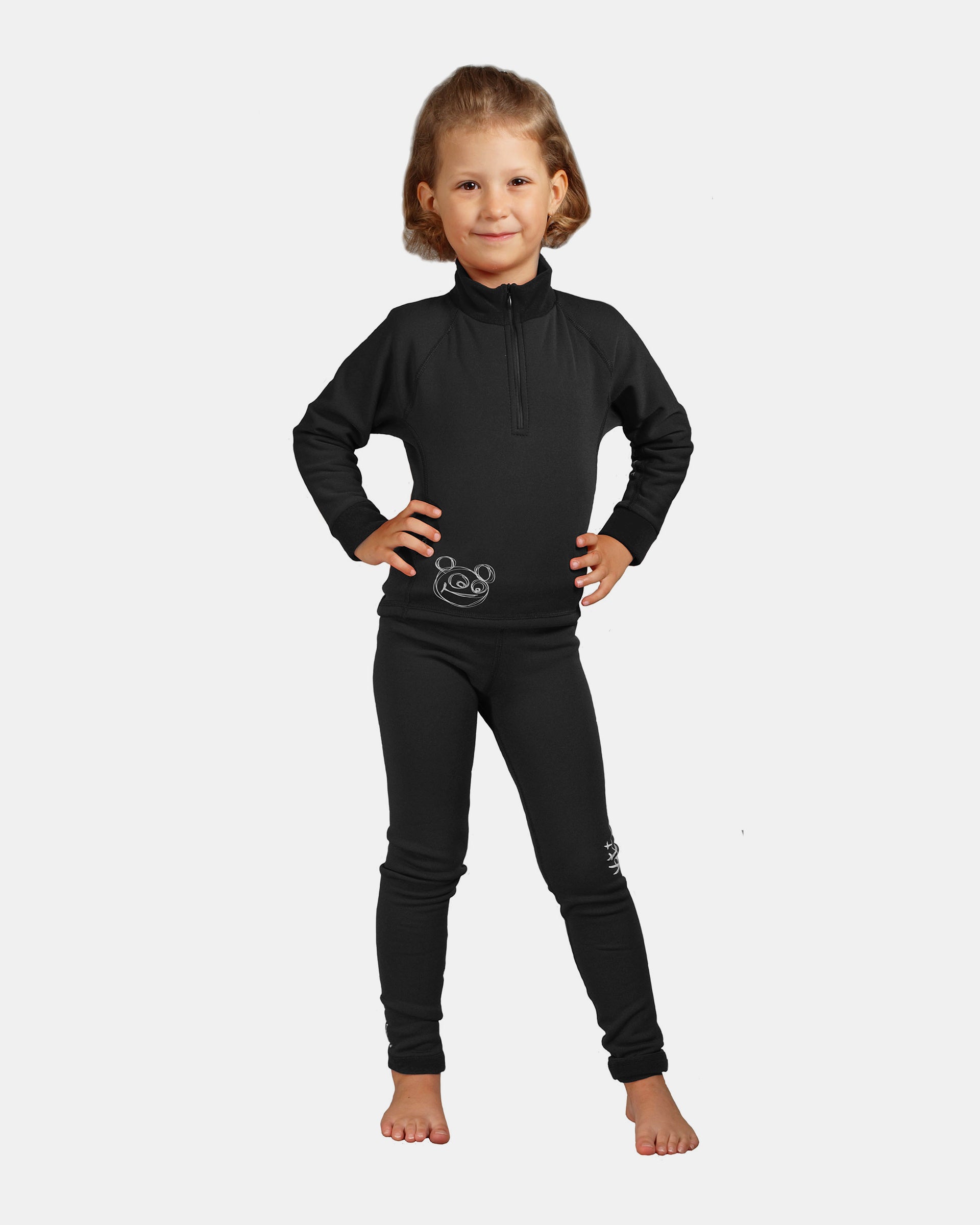 HIKO Teddy haut thermique enfant manches longues noir respirant