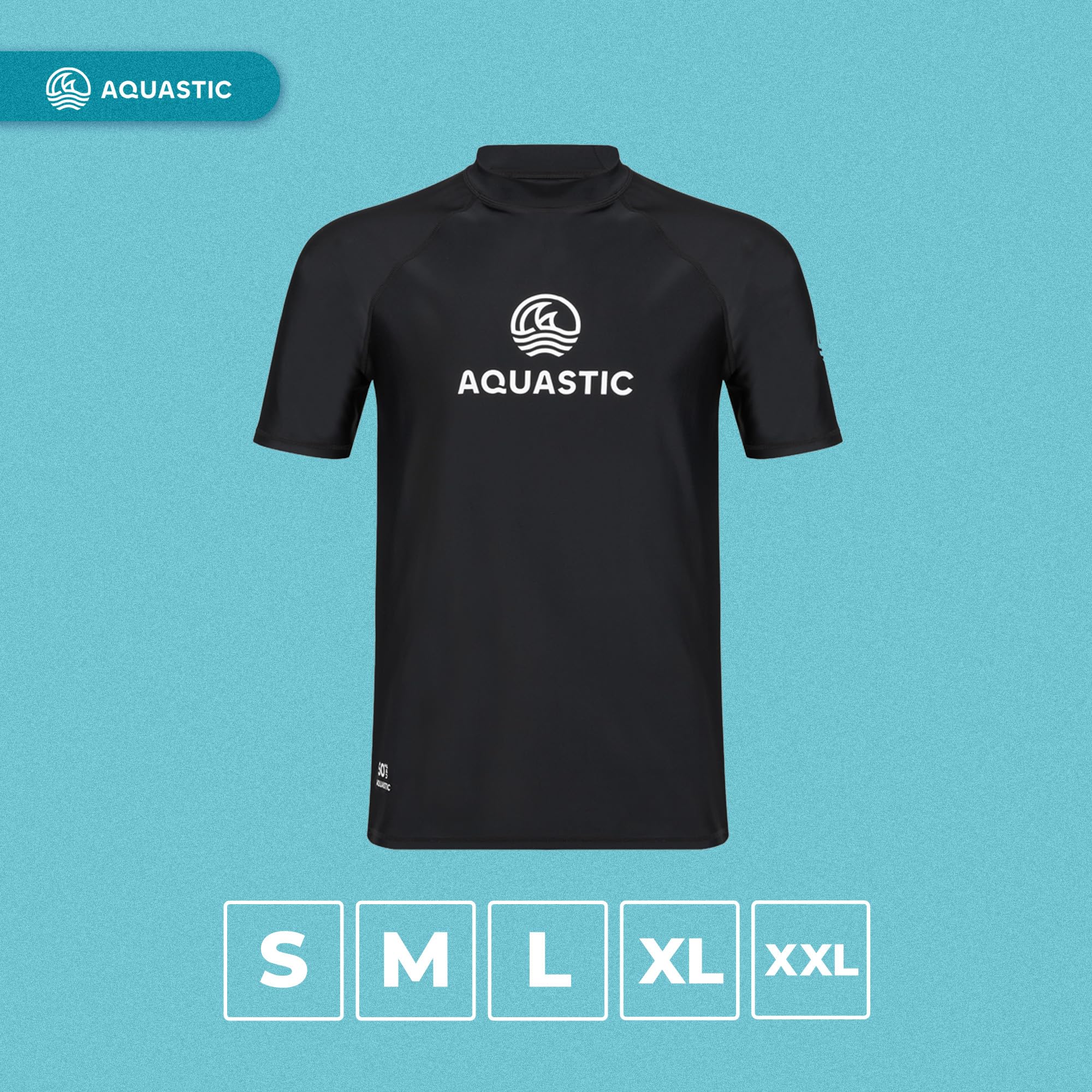 AQUASTIC Rimos t-shirt UV homme manches courtes noir UPF50+