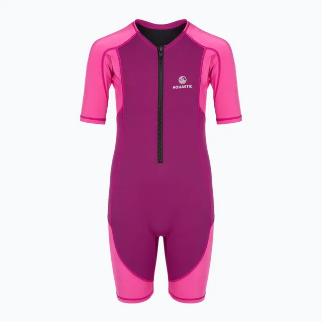 AQUASTIC Wavey combinaison néoprène enfant shorty 1,5 mm rose