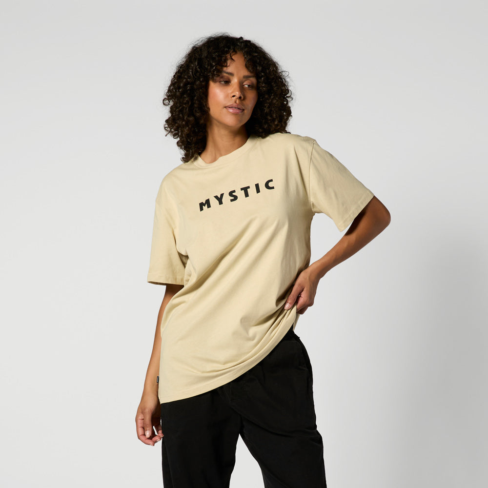 Mystic Brand Tee t-shirt jersey blanc cassé logo poitrine