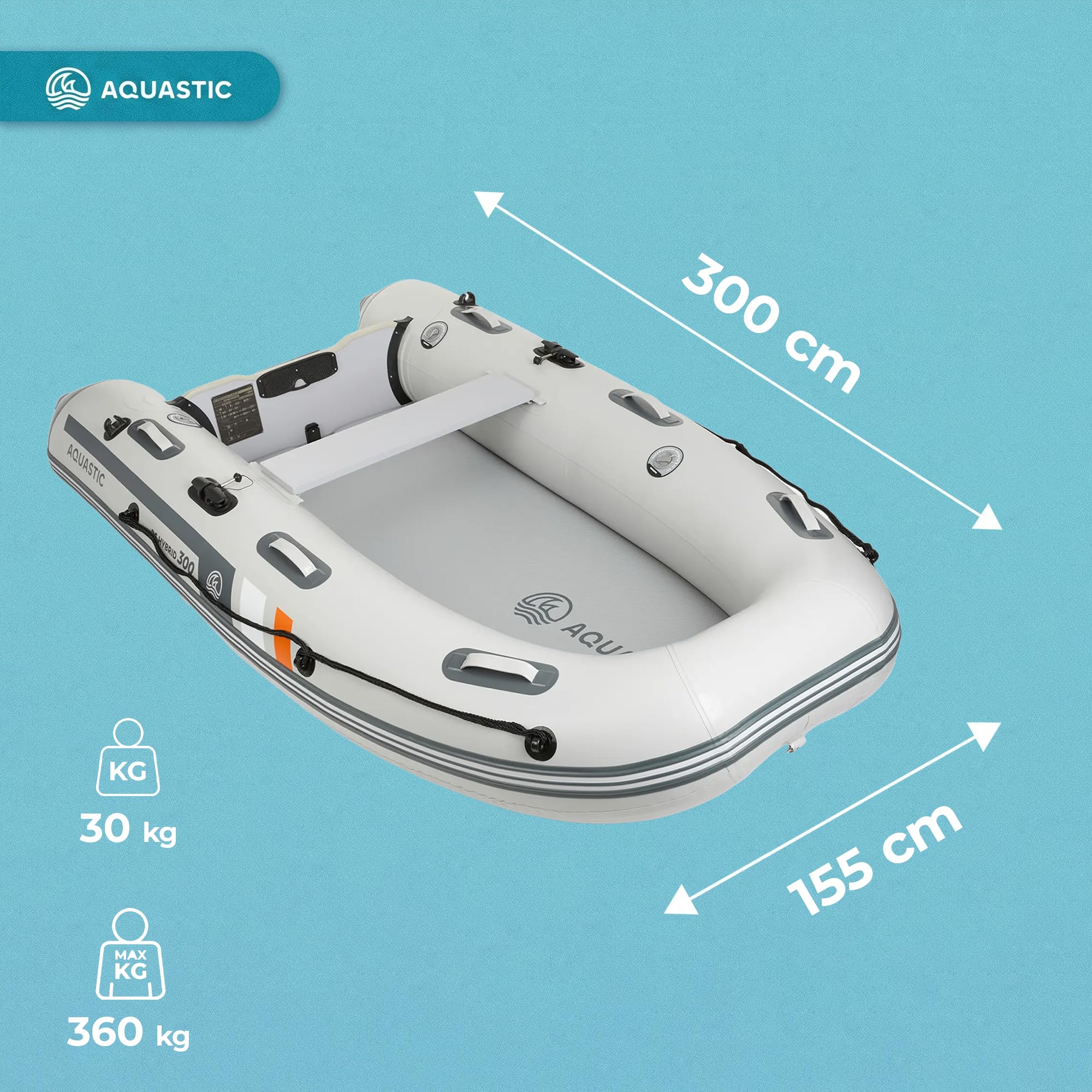 AQUASTIC DS Hybrid bateau gonflable 4 personnes Drop-Stitch