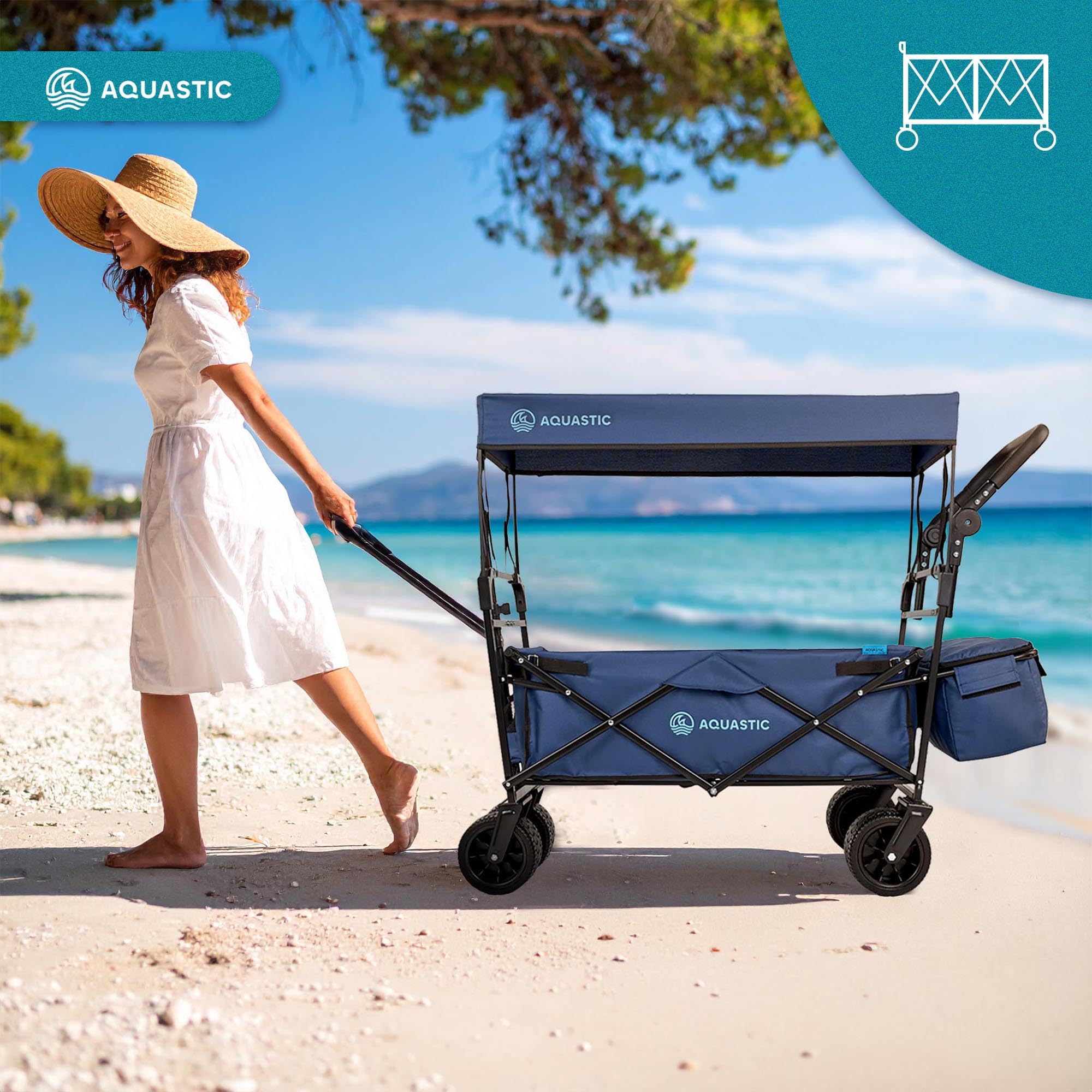 AQUASTIC chariot transport pliant 106 L noir 90 kg