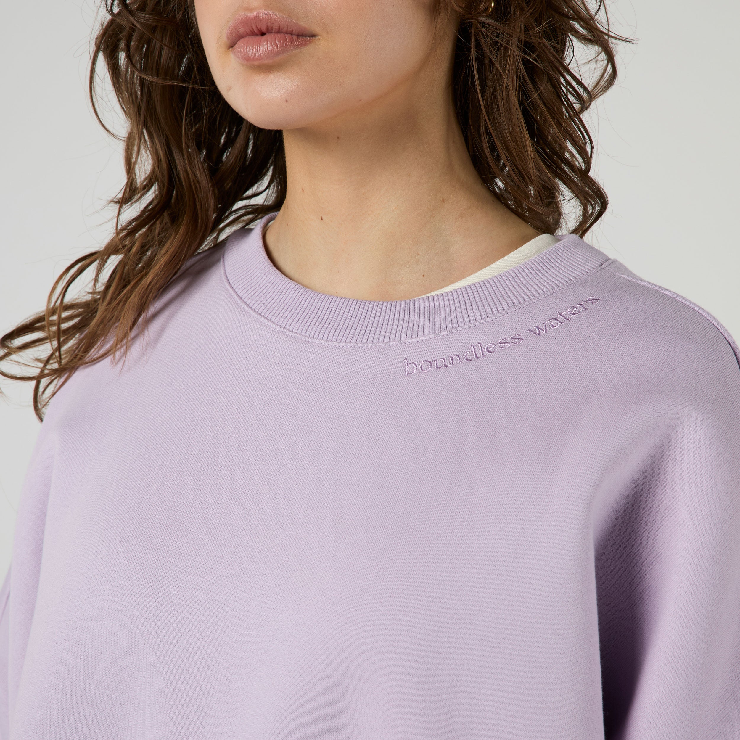 Mystic Dropped Shoulder Crew sweat femme lilas