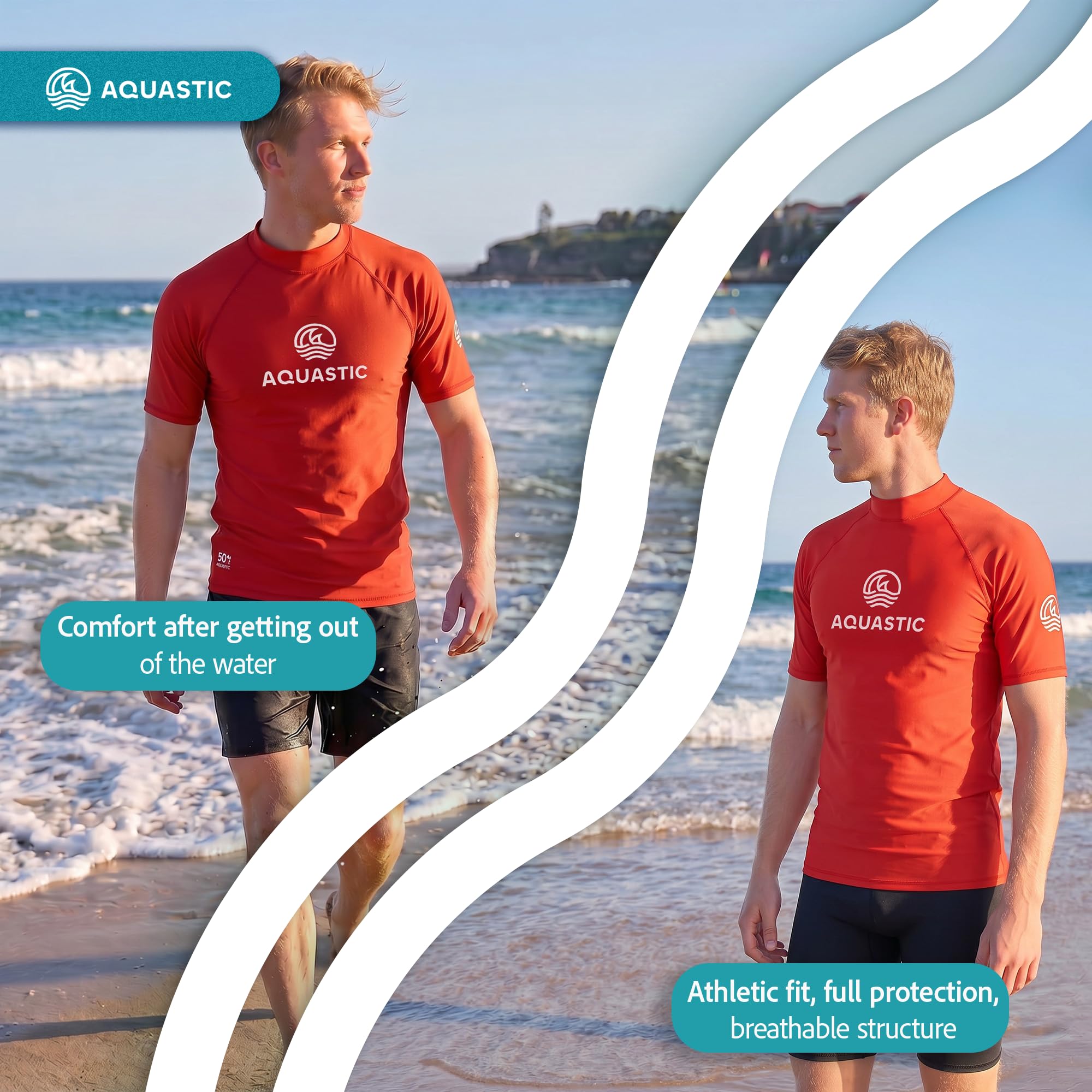 AQUASTIC Rimos t-shirt UV homme manches longues UPF 50+