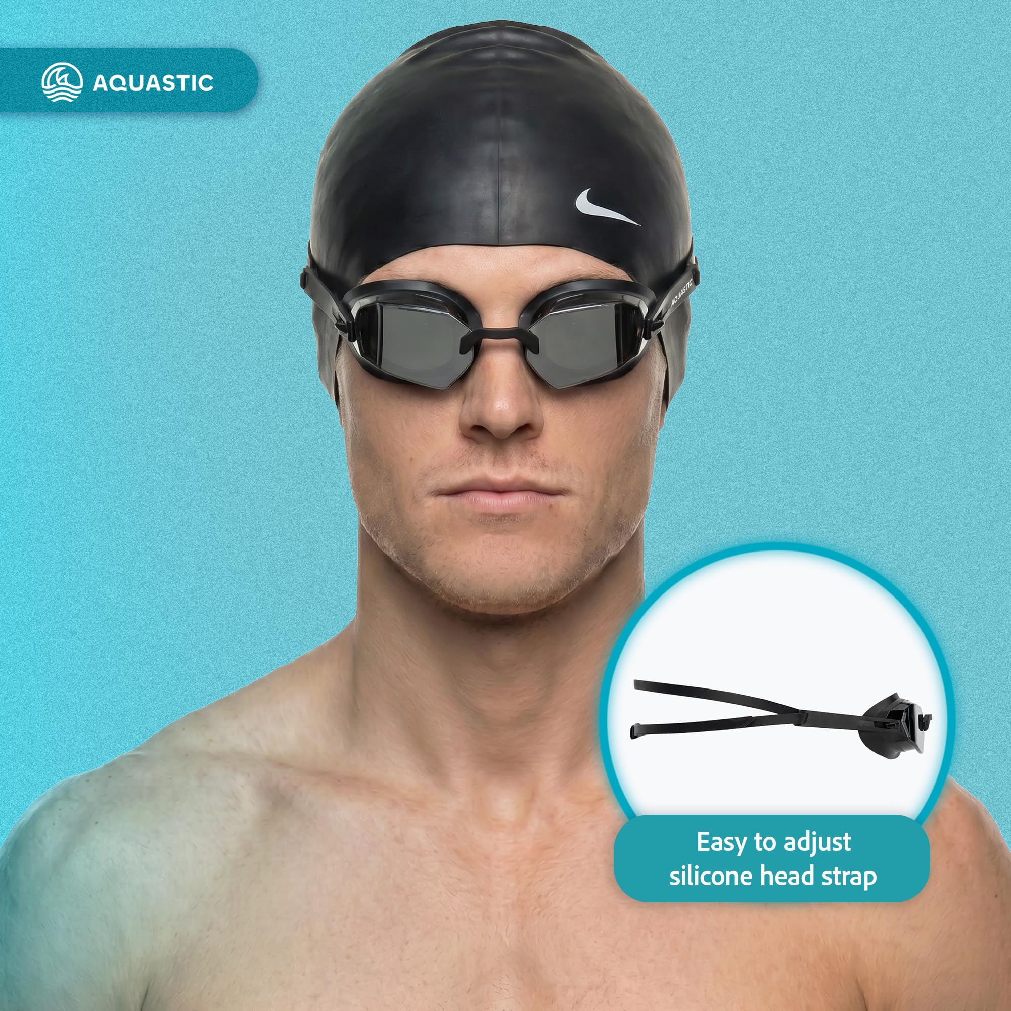 AQUASTIC Shako lunettes de natation miroir anti-buée