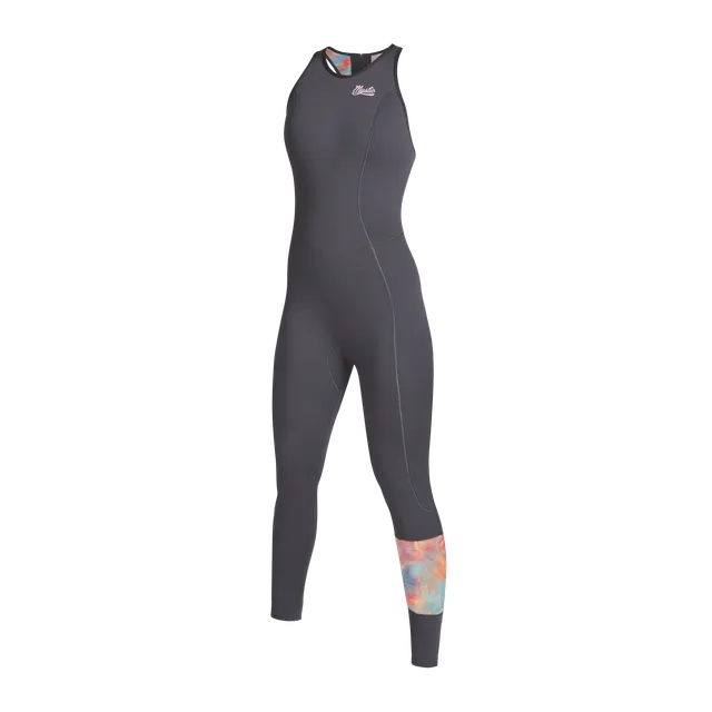Mystic Lunar Long John 2/2mm Bzip Femme Gris Foncé