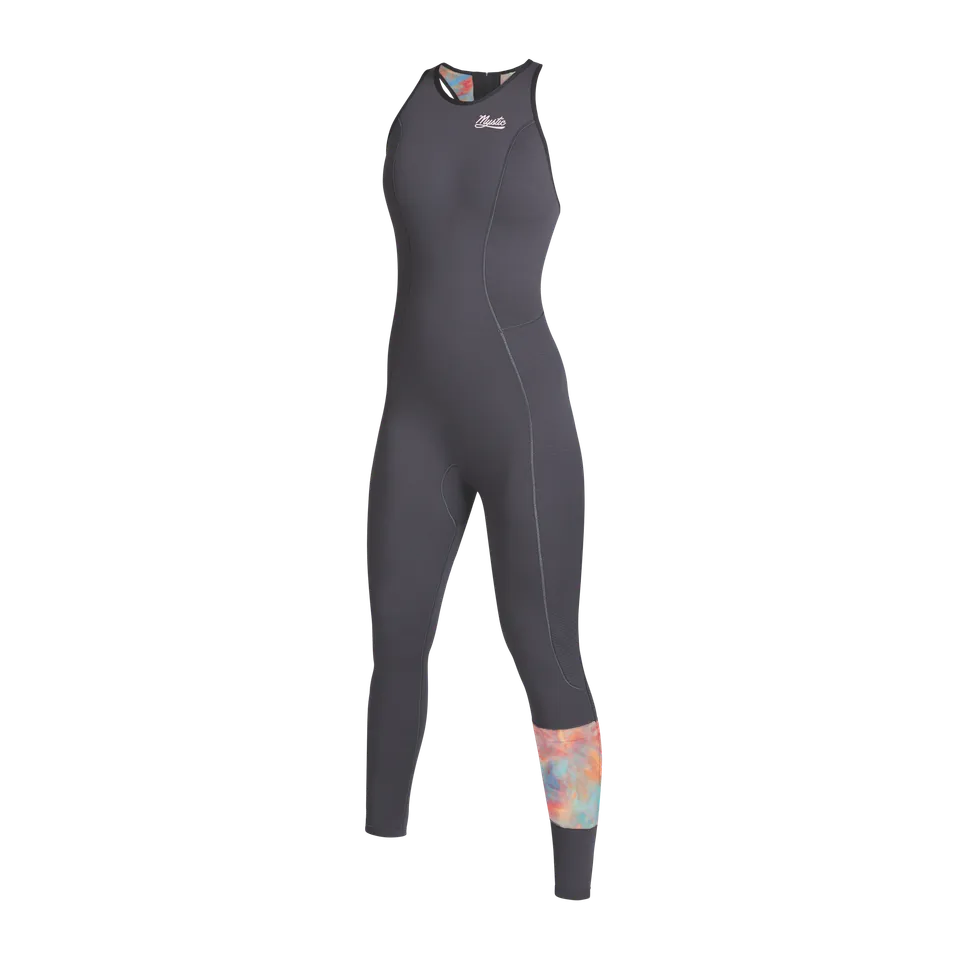 Mystic Lunar Long John 2/2mm Bzip Femme Gris Foncé