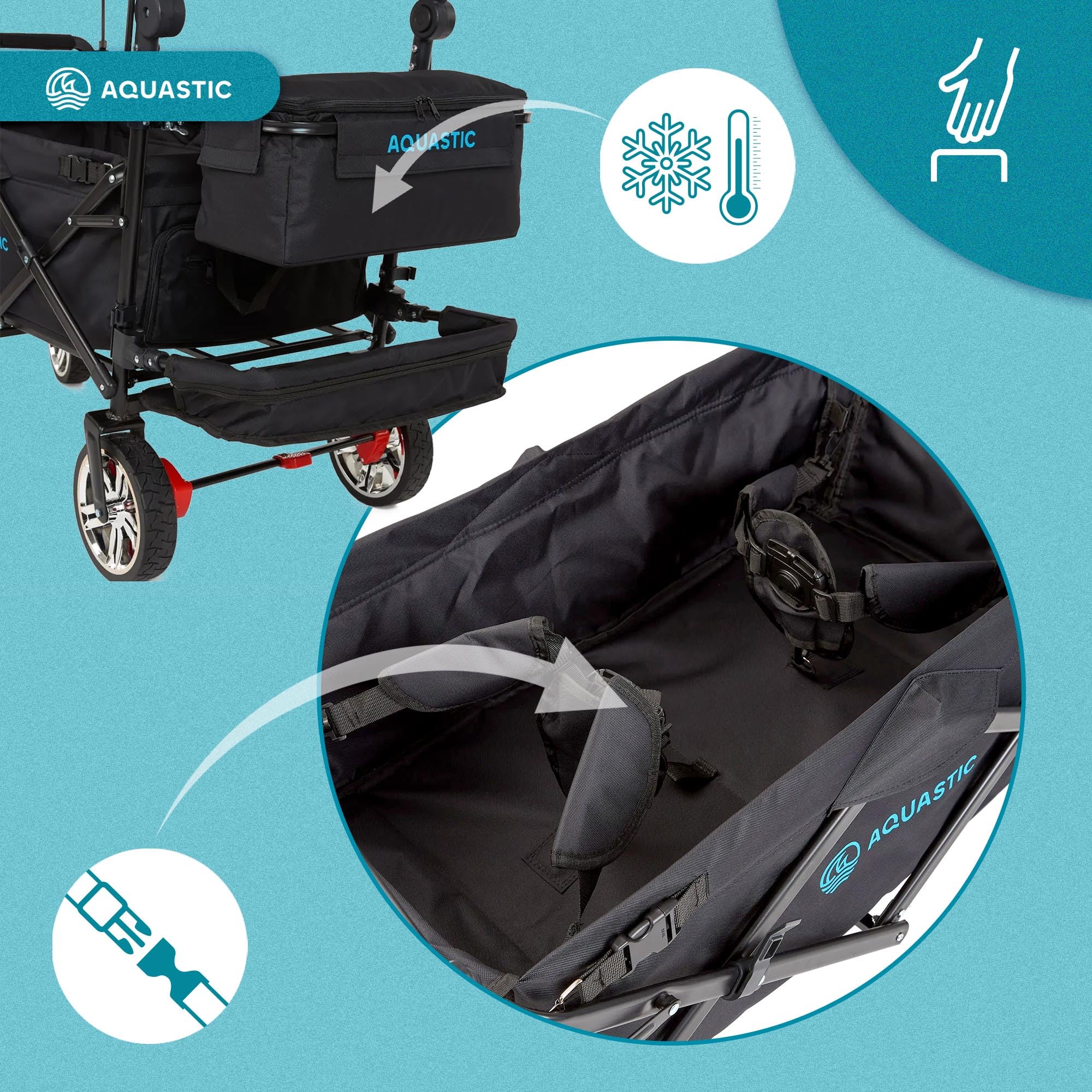 AQUASTIC chariot transport pliant 109 L noir freins