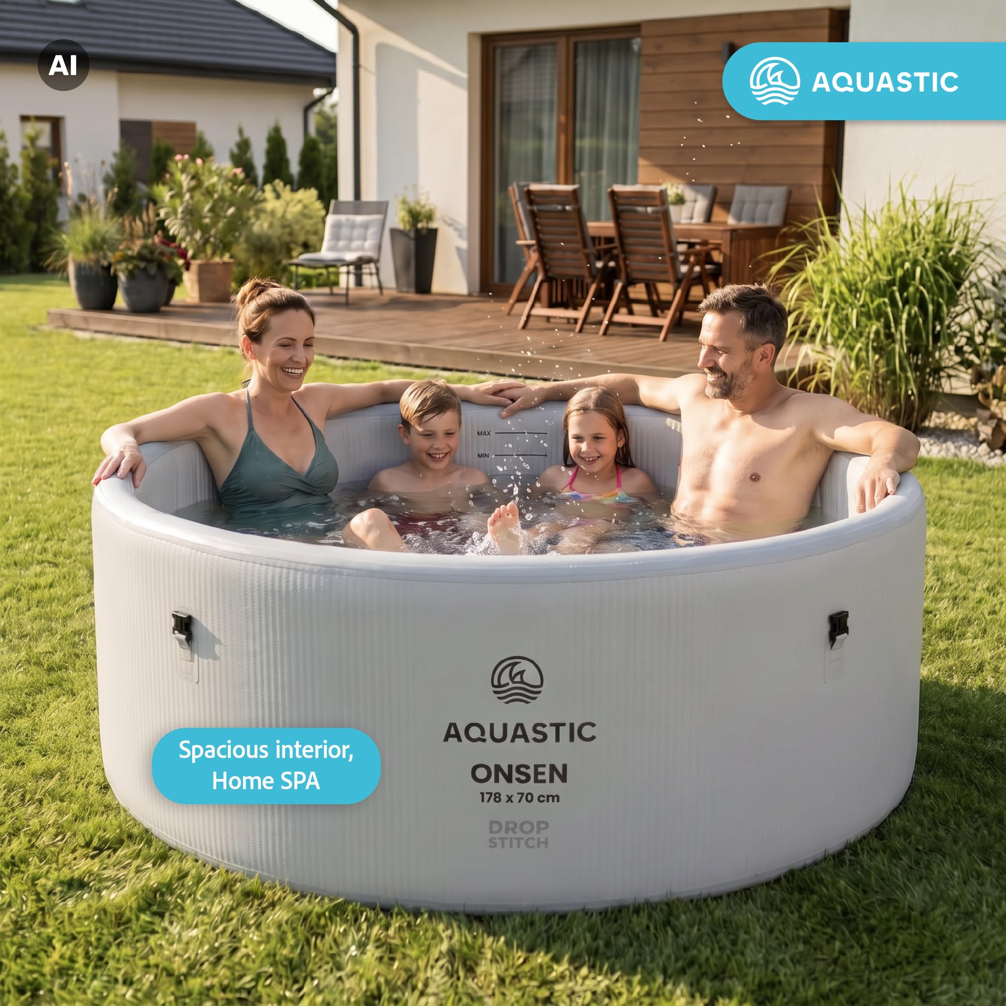 AQUASTIC ONSEN bain de glace gonflable 1200 L 178 cm Drop Stitch
