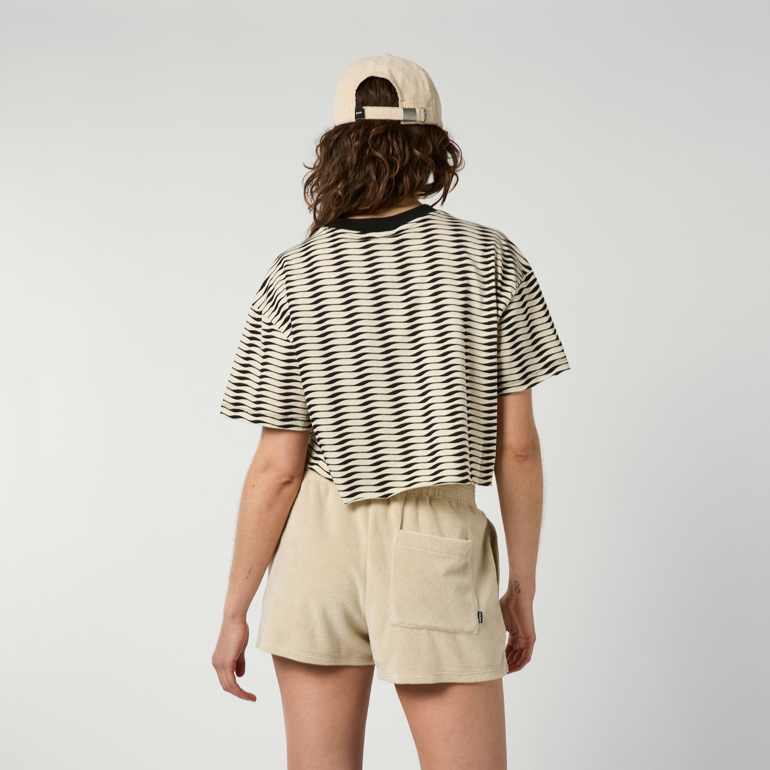 Mystic Duet Tee t-shirt femme sable coton cropped