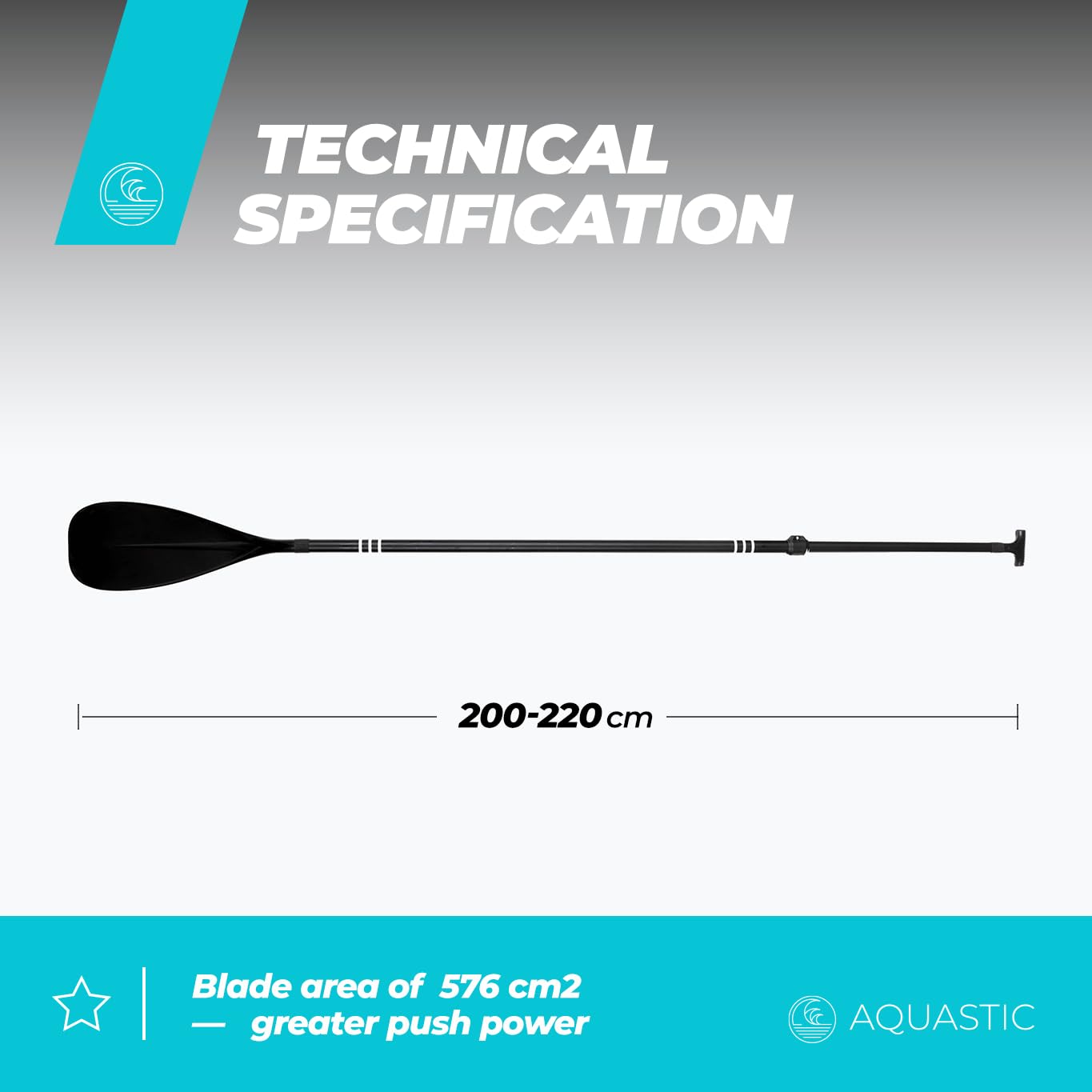AQUASTIC AQS-SPD003 pagaie kayak double 170-220 cm