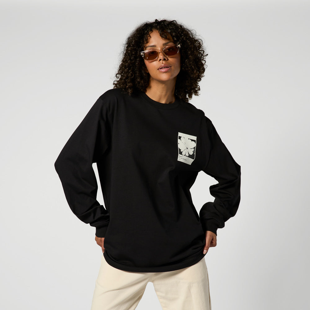 Mystic Heartsease L/S t-shirt noir coton