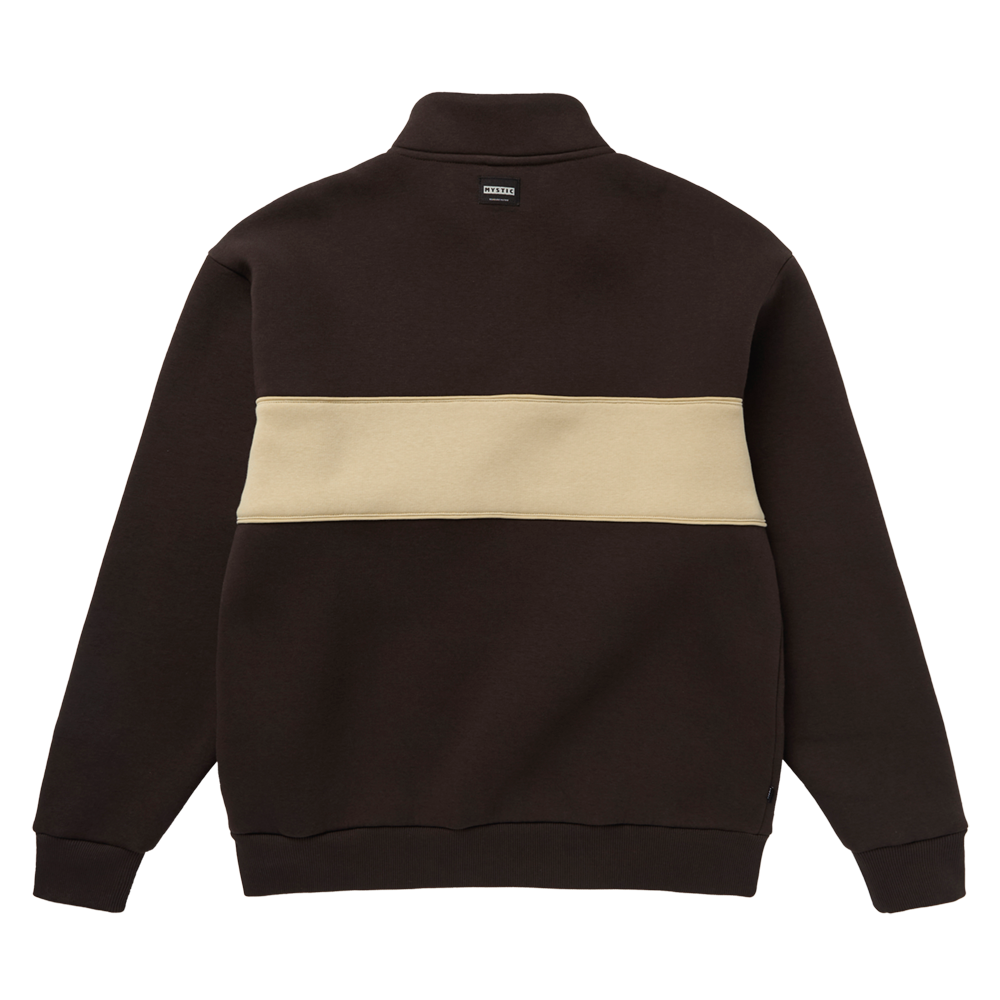 Mystic Slate sweat zippé col montant marron molleton lourd