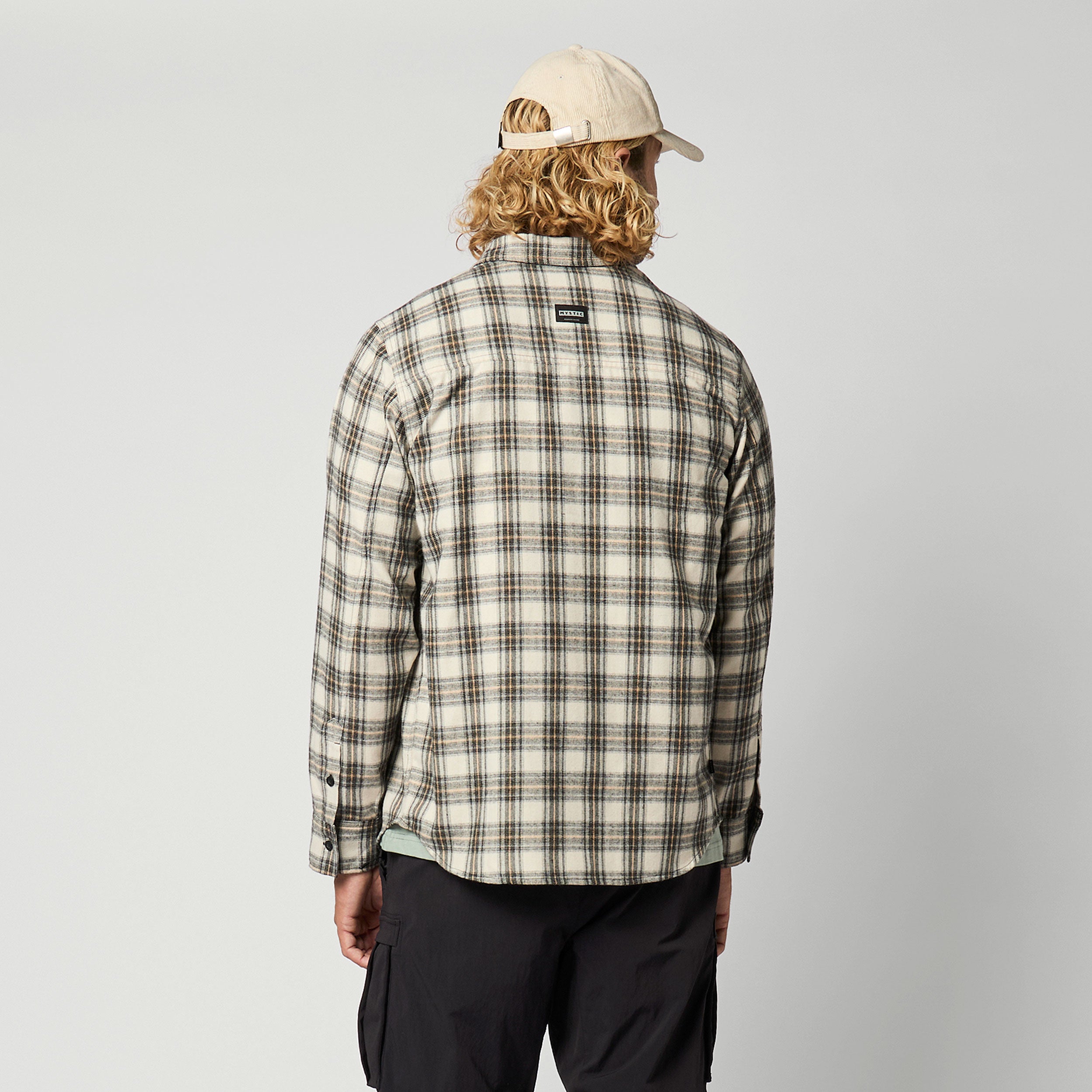 Mystic Check Shirt chemise carreaux homme blanc cassé flanelle
