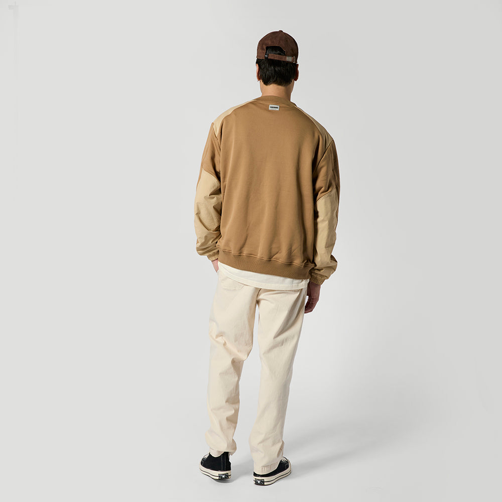 Mystic Conflux Crew sweat Slate Brown polaire stretch