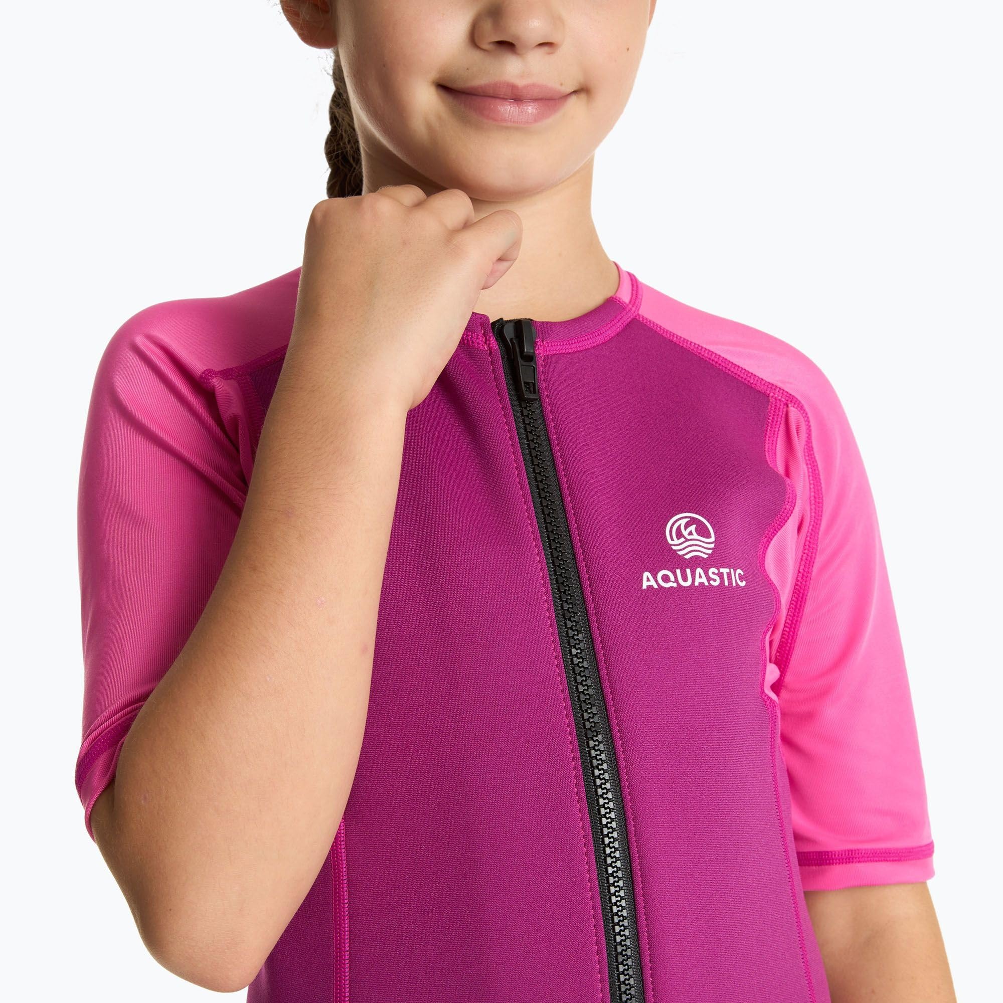 AQUASTIC Wavey combinaison néoprène enfant shorty 1,5 mm rose