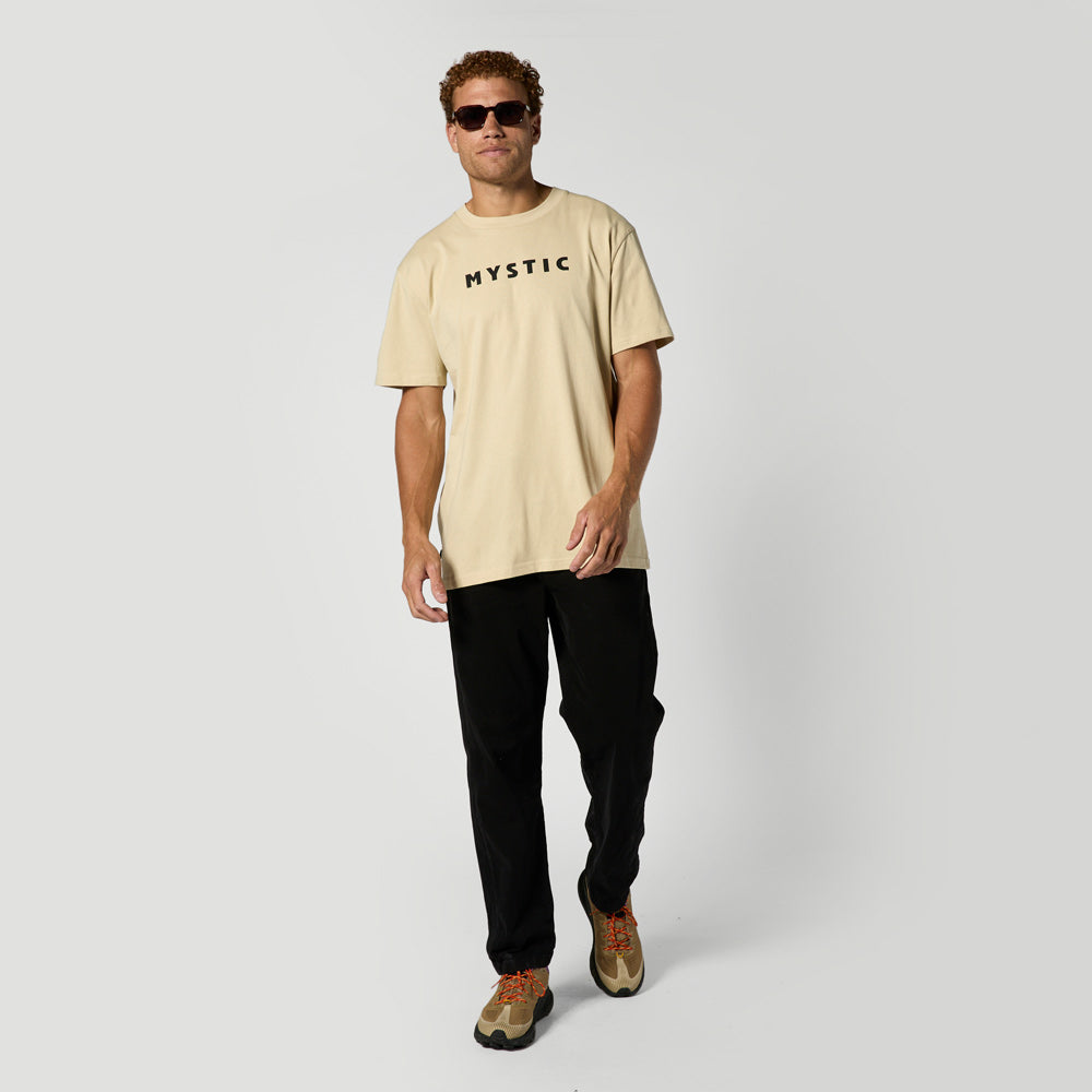 Mystic Brand Tee t-shirt jersey blanc cassé logo poitrine