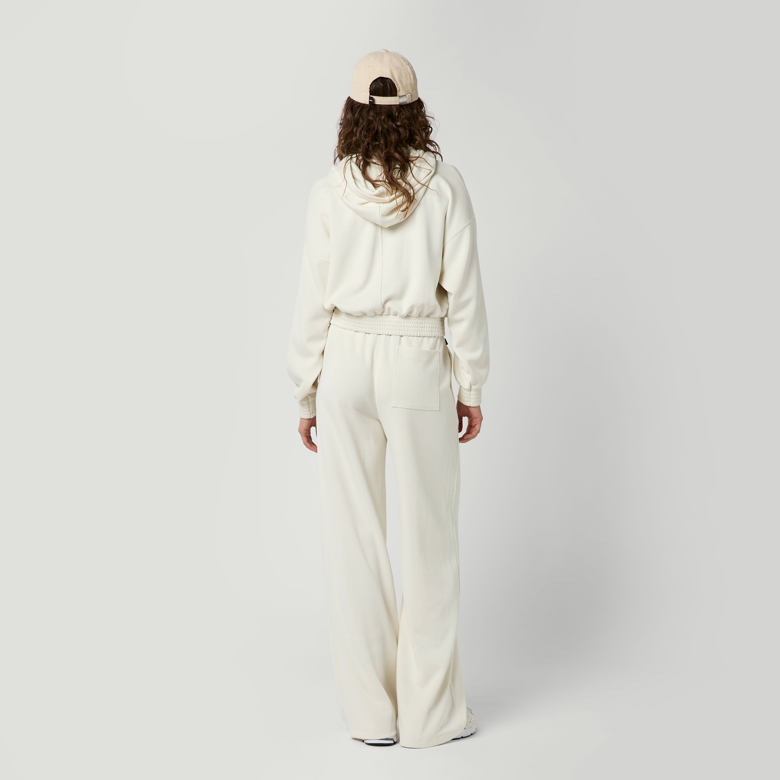 Mystic Breezy Hood sweat à capuche femme Dirty White cropped