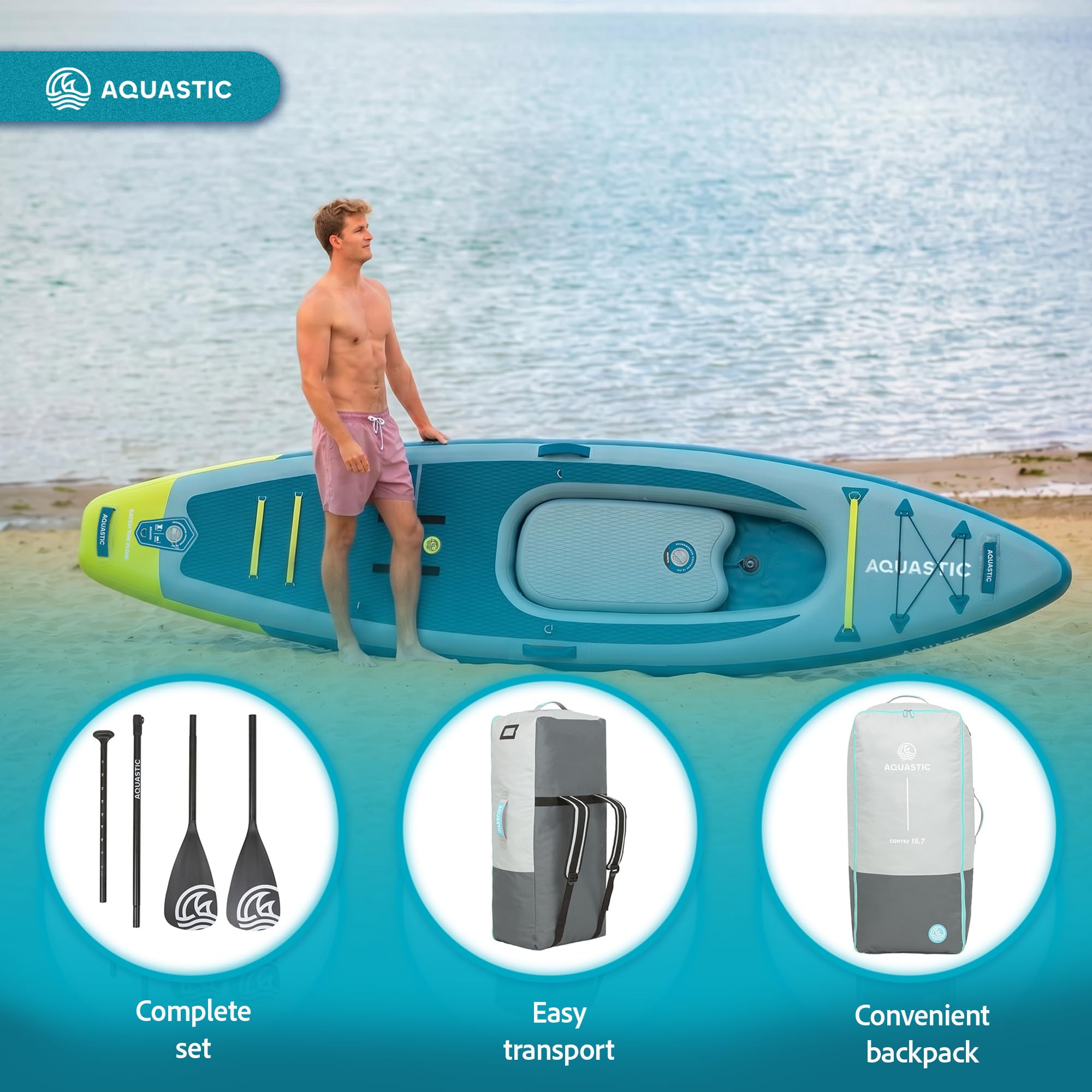 AQUASTIC Raglan 11'2 paddle kayak gonflable avec siège