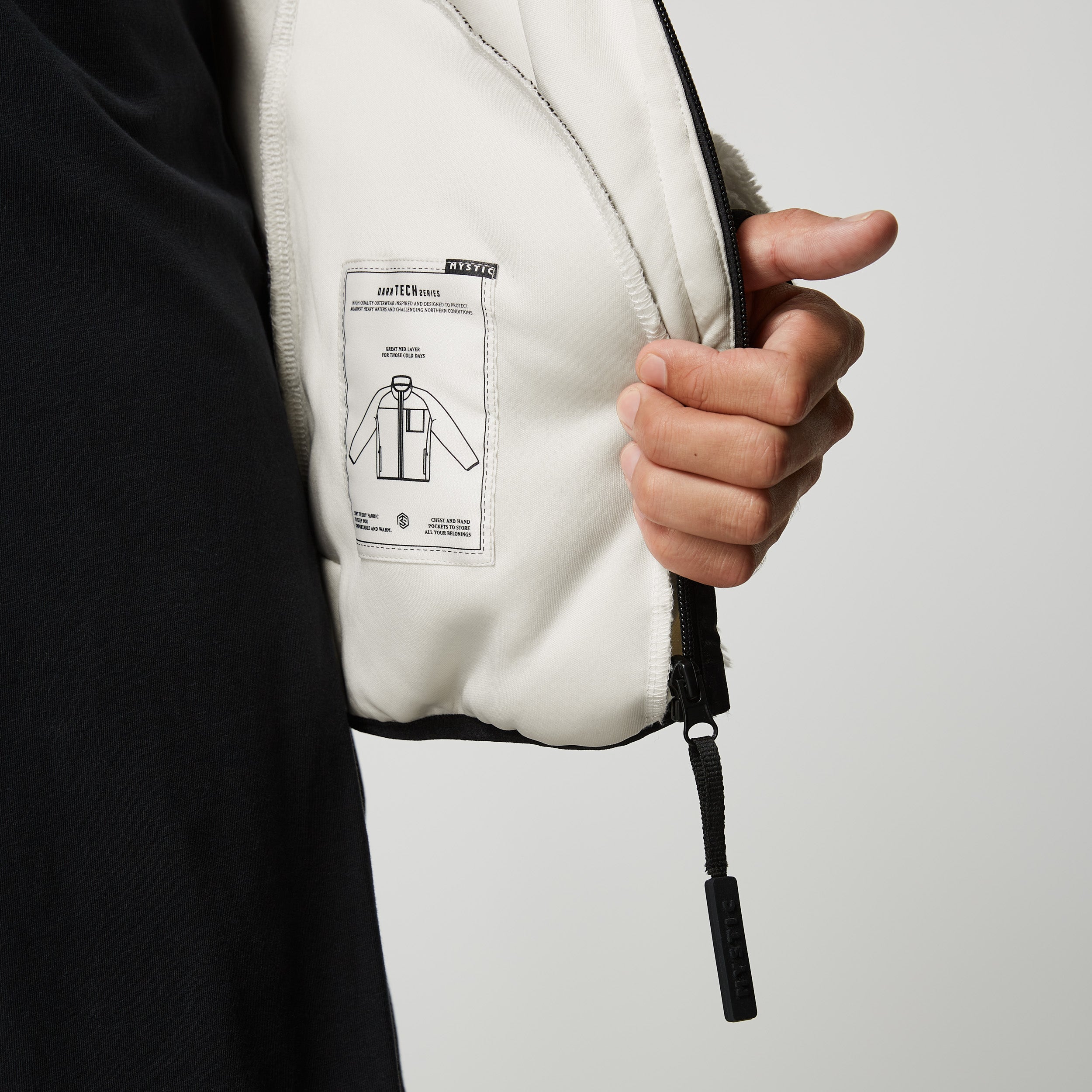 Mystic DTS Teddy sweat zippé noir chaud technique