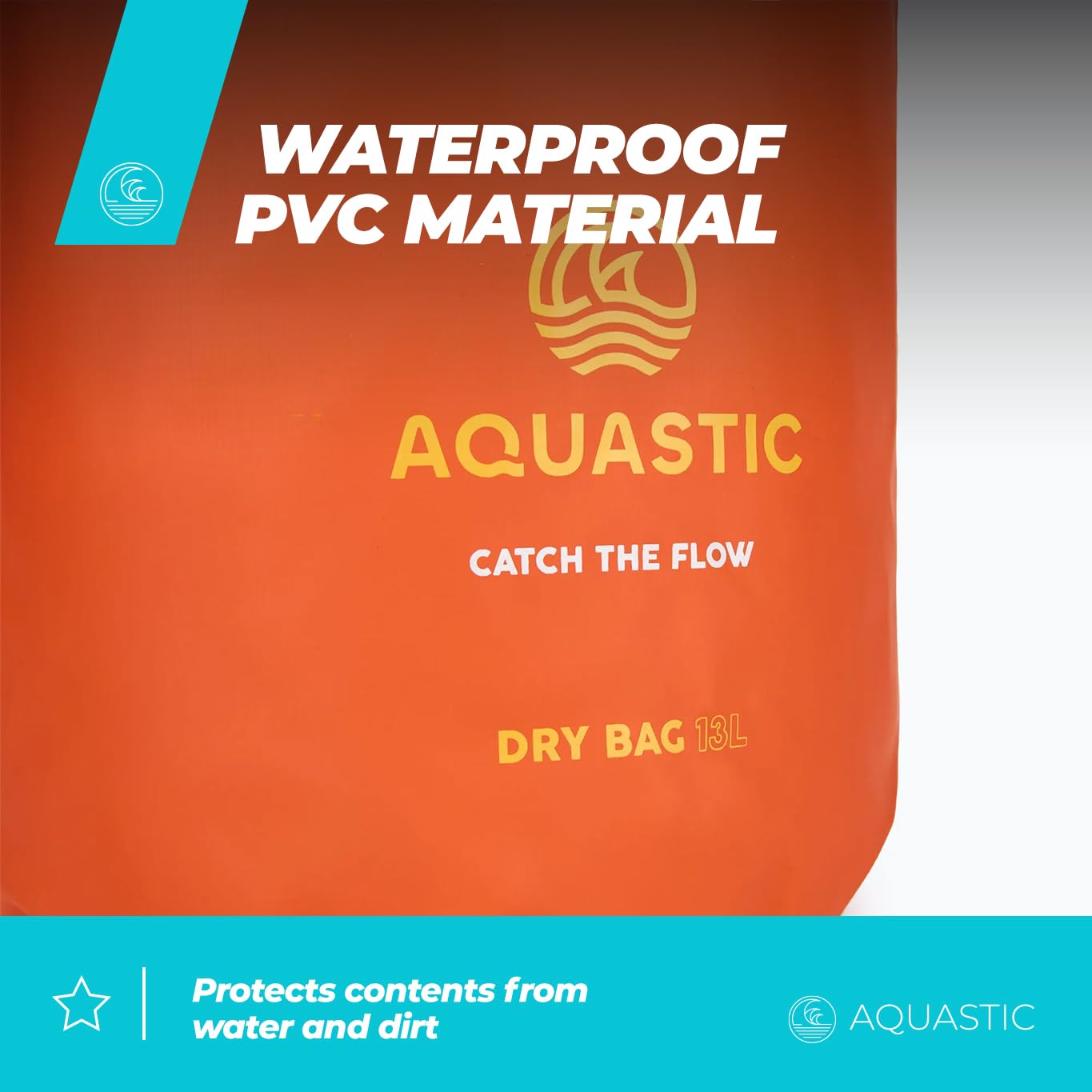 AQUASTIC Sac Étanche 13 L PVC bleu bandoulière