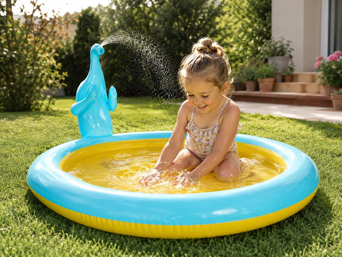 AQUASTIC ASP-180E pataugeoire gonflable éléphant 88L bleue
