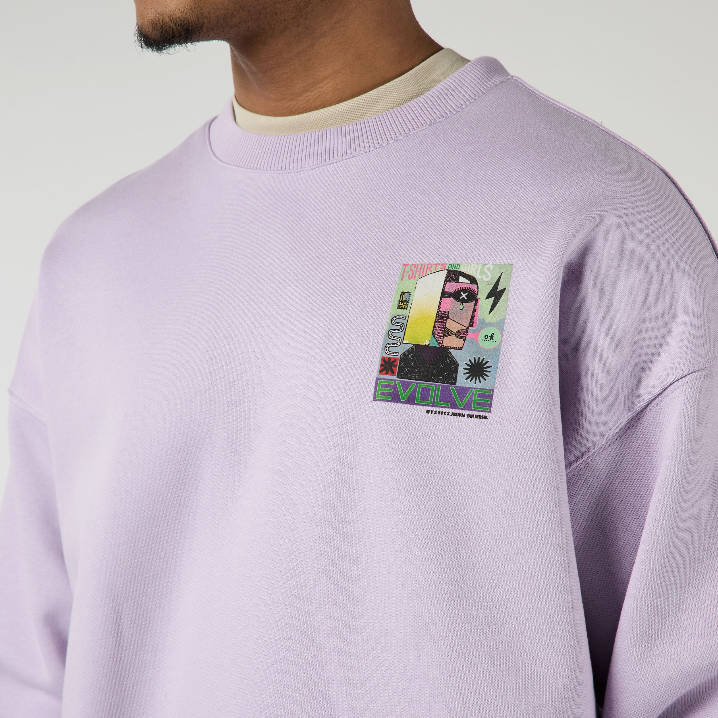 Mystic Groove Crew Sweat coton lilas M