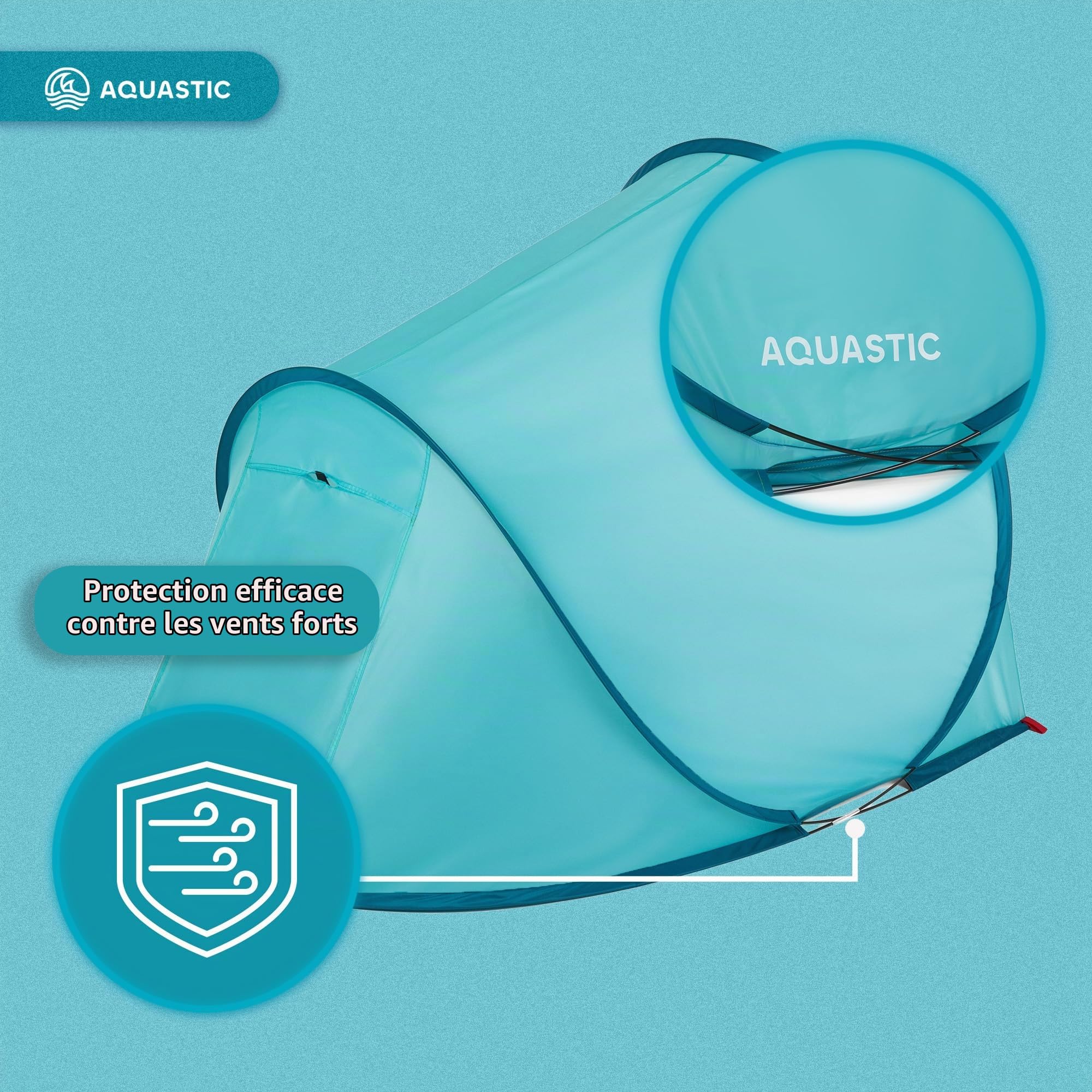 AQUASTIC Qsand tente de plage 140x120 cm 3 places