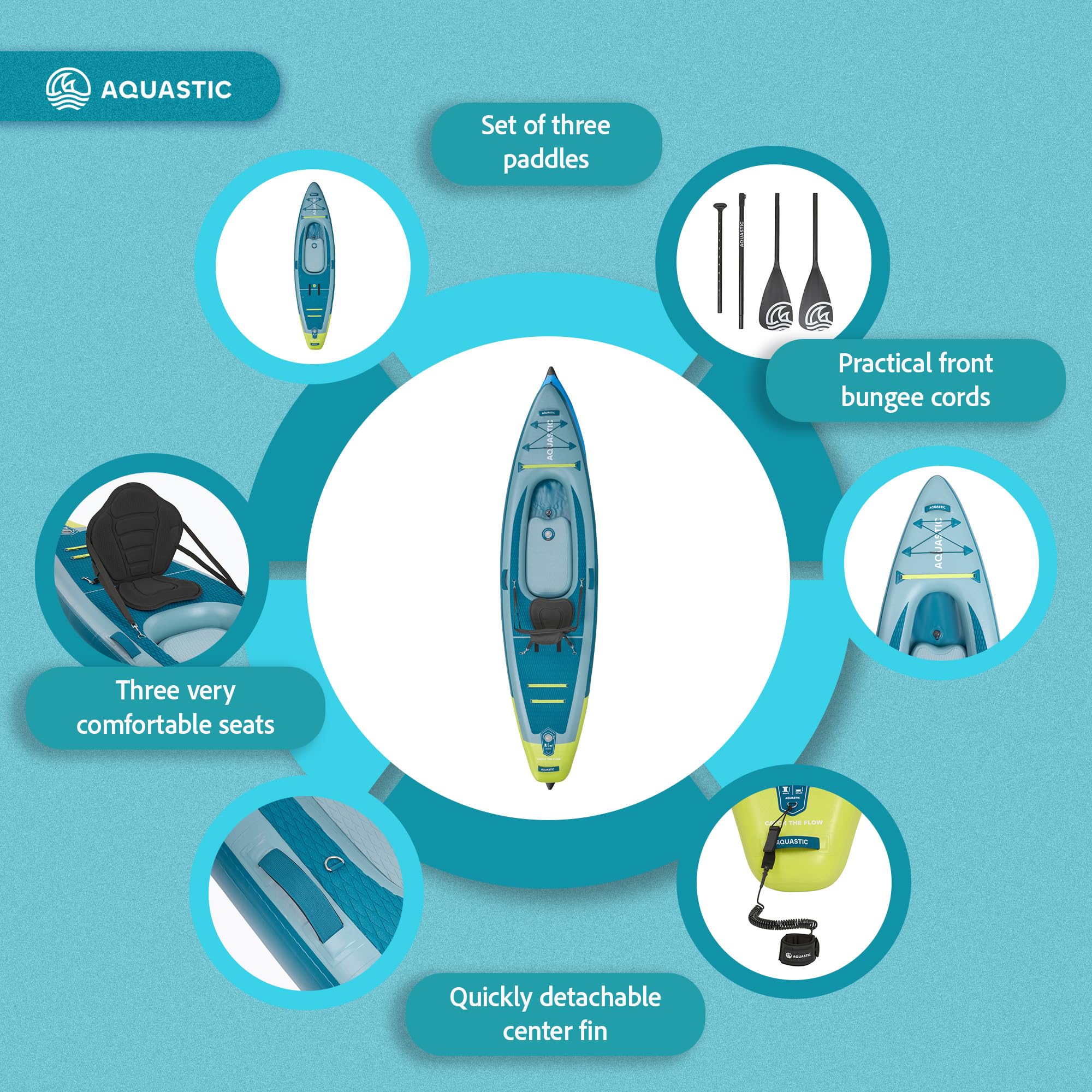 AQUASTIC Raglan 11'2 paddle kayak gonflable avec siège