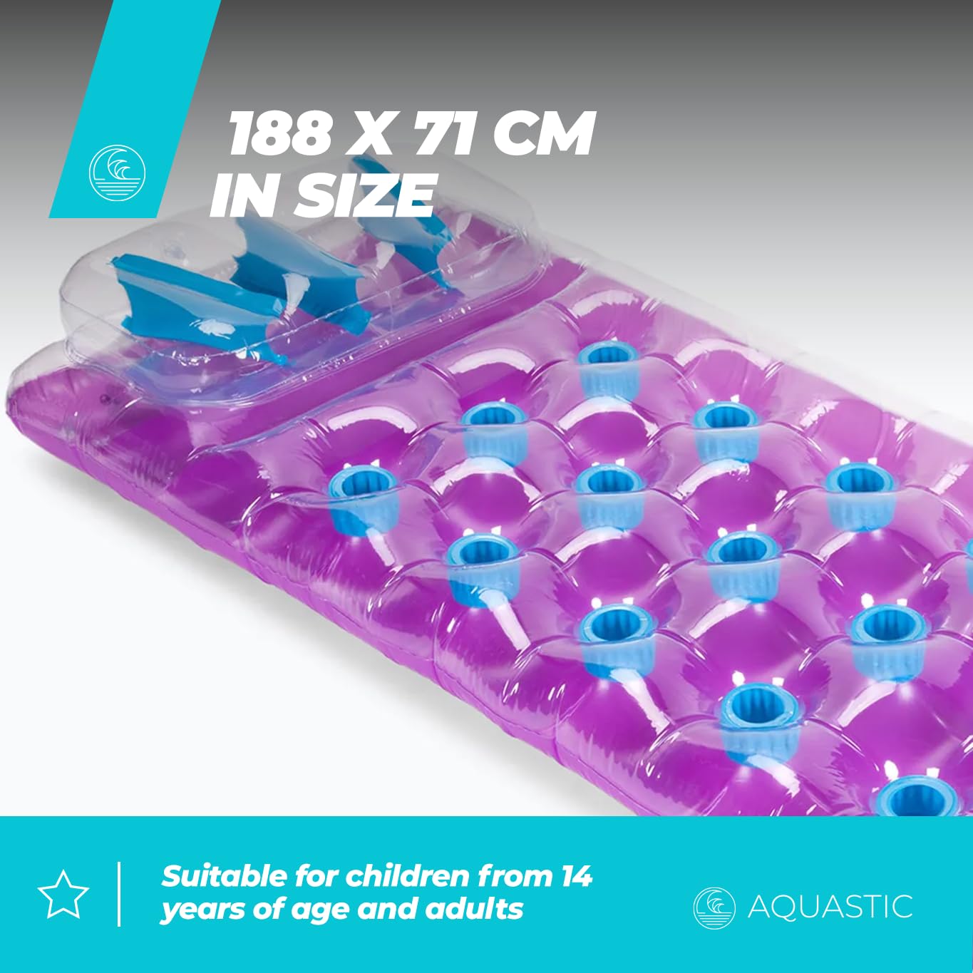 AQUASTIC ASM-188V matelas gonflable 188x71 cm violet