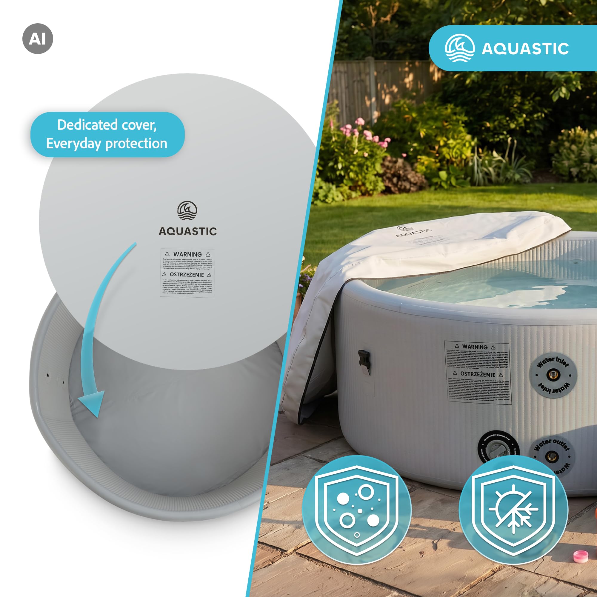 AQUASTIC ONSEN bain de glace gonflable 700 L 150x50 cm Drop Stitch