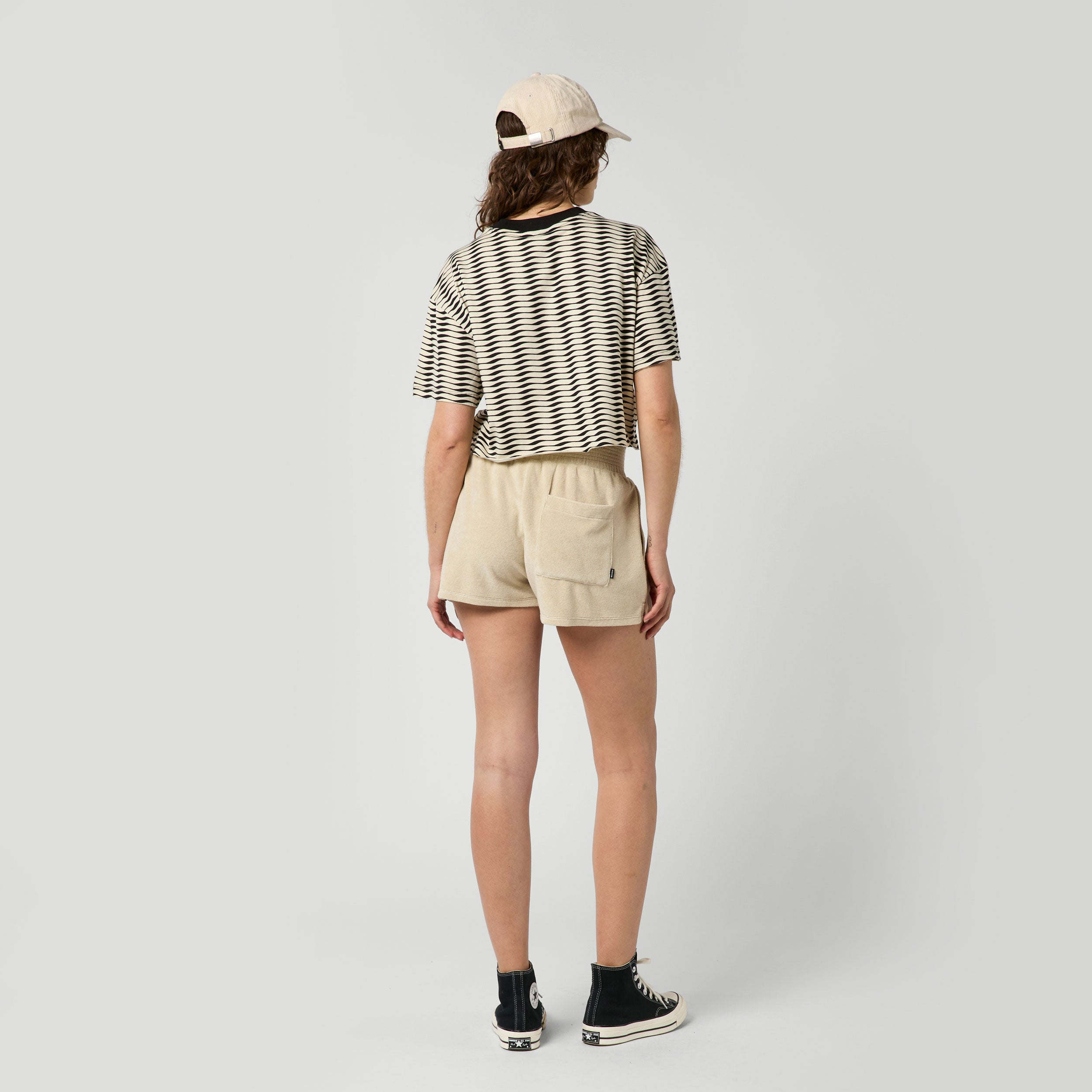 Mystic Duet Tee t-shirt femme sable coton cropped
