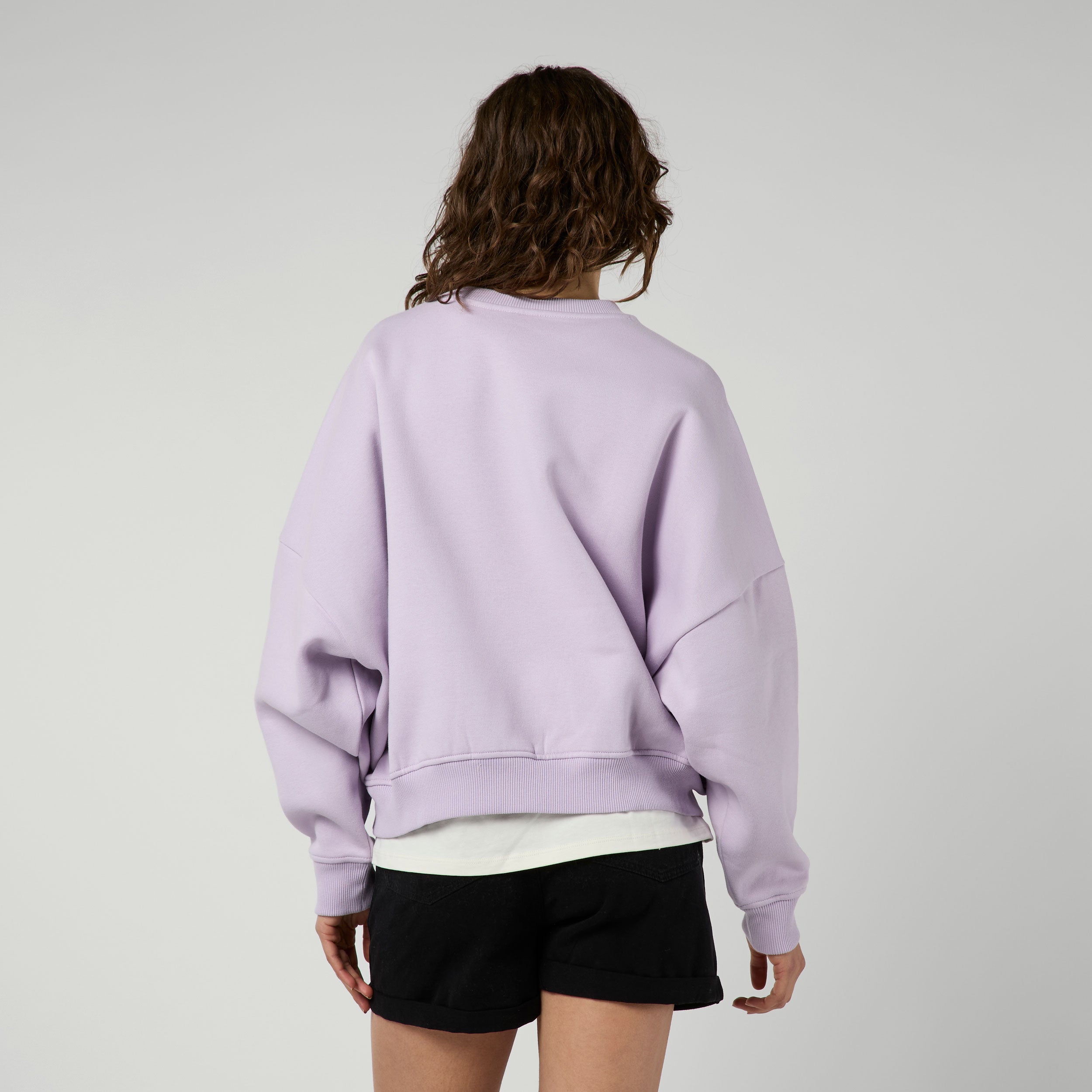 Mystic Dropped Shoulder Crew sweat femme lilas