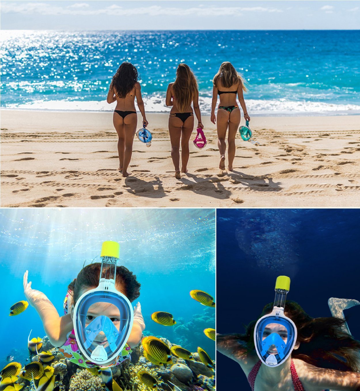 FLYBOO 180° View masque snorkeling intégral anti-buée