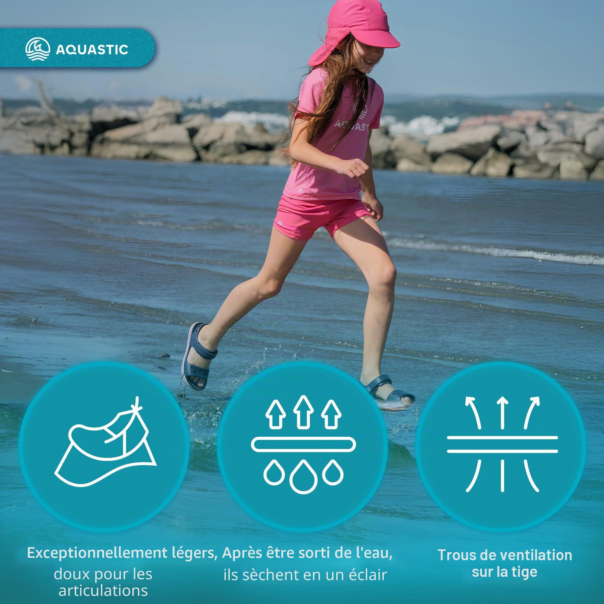 AQUASTIC Sandi Jr sandales enfant EVA séchage rapide
