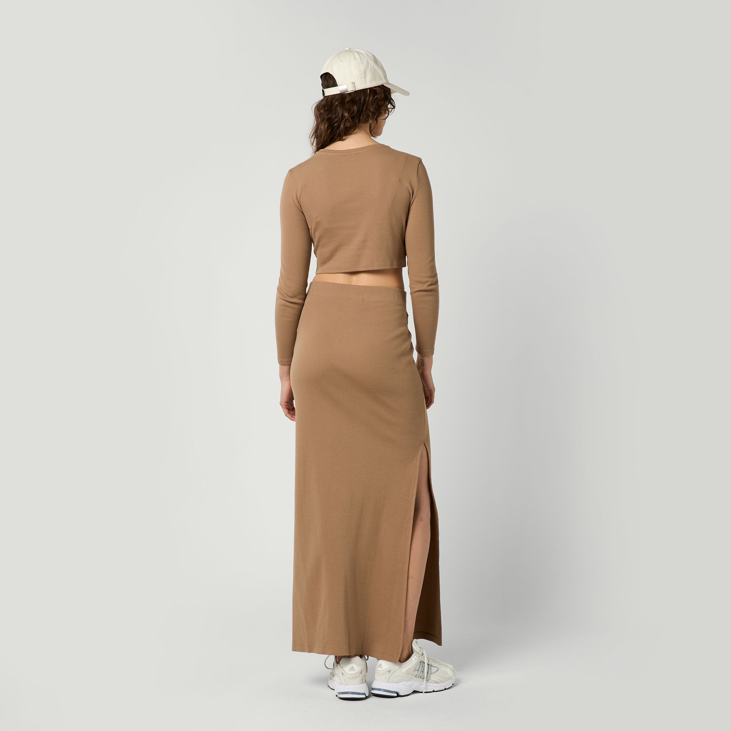Mystic Glow Crop T-shirt femme court Slate Brown