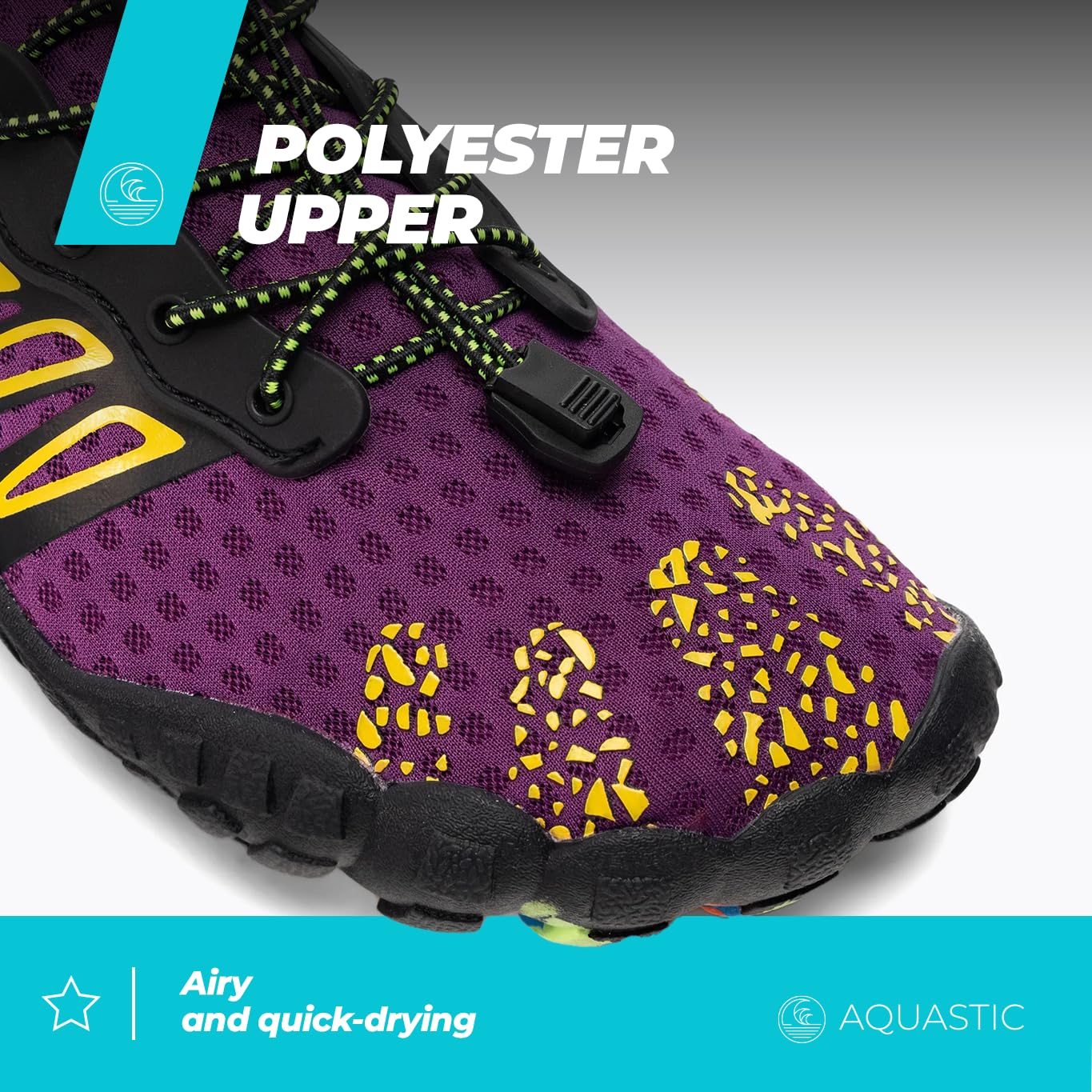 AQUASTIC chaussures aquatiques lilas lacets 35-46 semelle EVA